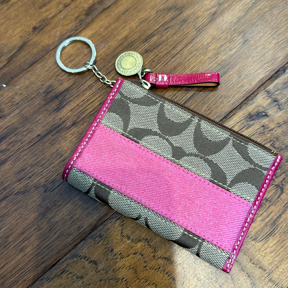 Coach card holder keychain